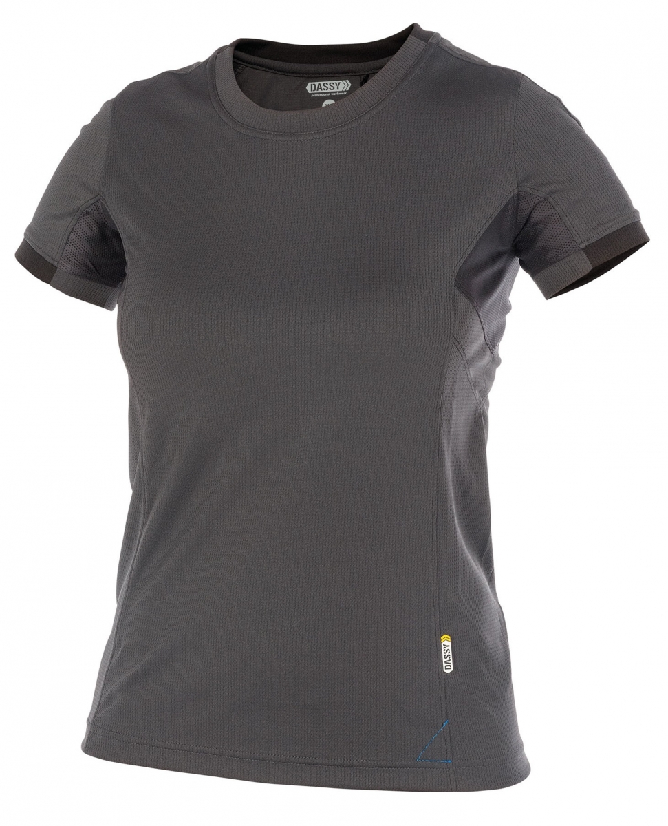 DASSY-Worker-Shirts, Damen-T-Shirt, "NEXUS", grau/schwarz