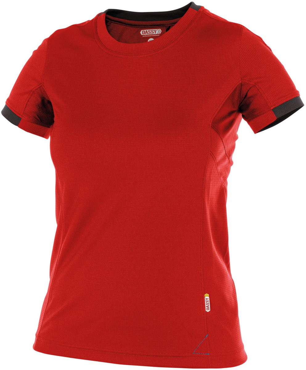 DASSY-Worker-Shirts, Damen-T-Shirt, "NEXUS", rot/schwarz