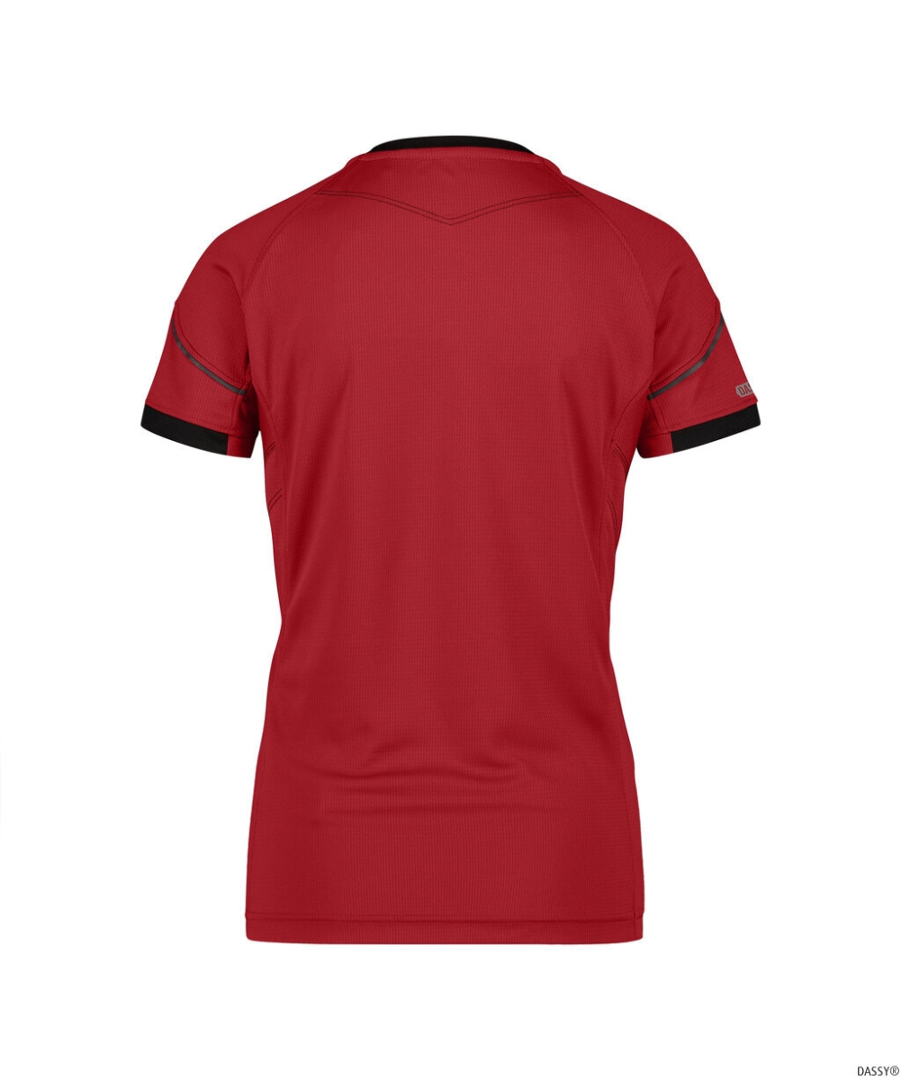 DASSY-Worker-Shirts, Damen-T-Shirt, NEXUS, rot/schwarz