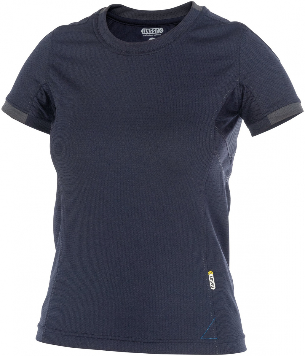 DASSY-Worker-Shirts, Damen-T-Shirt, NEXUS, blau/grau