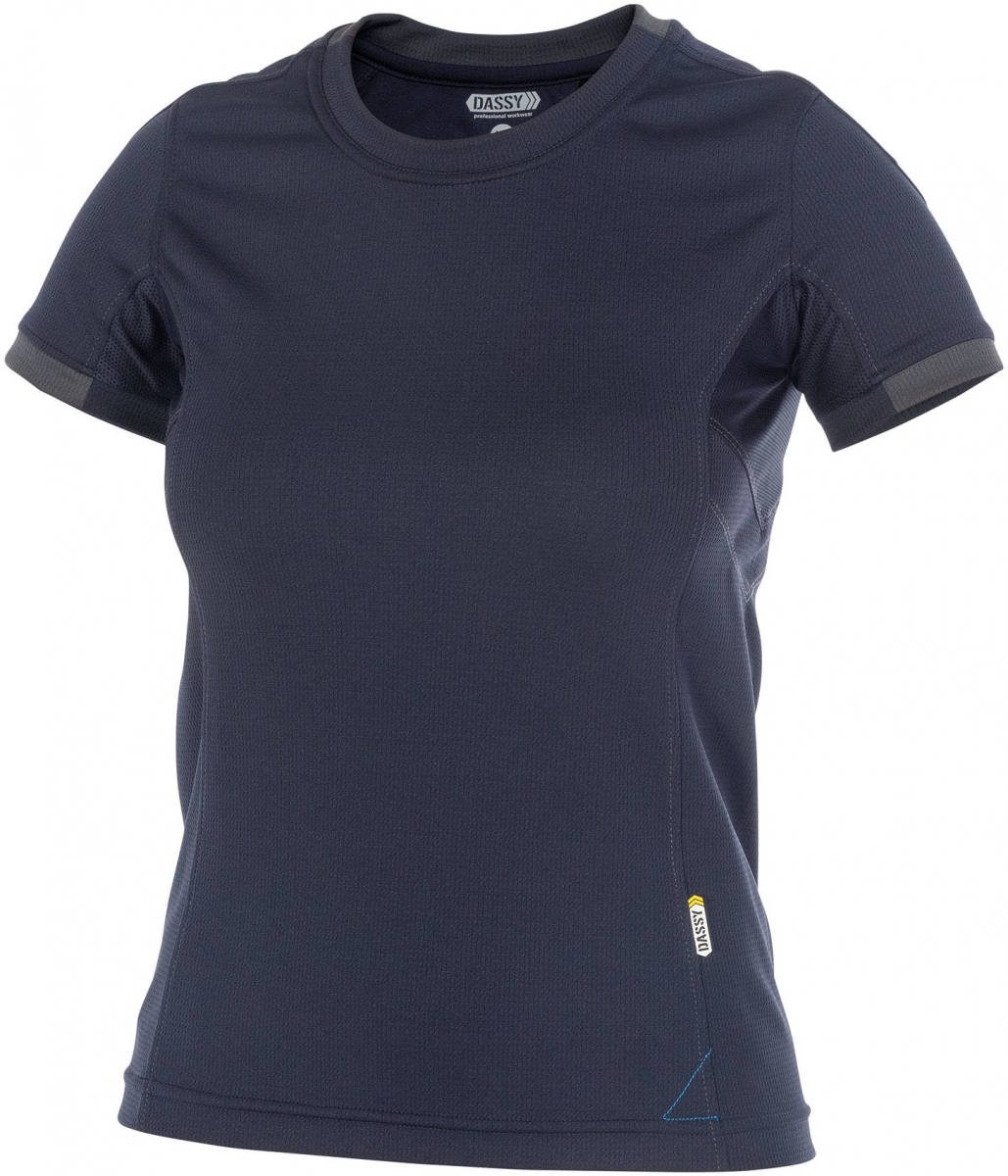 DASSY-Worker-Shirts, Damen-T-Shirt, "NEXUS", blau/grau