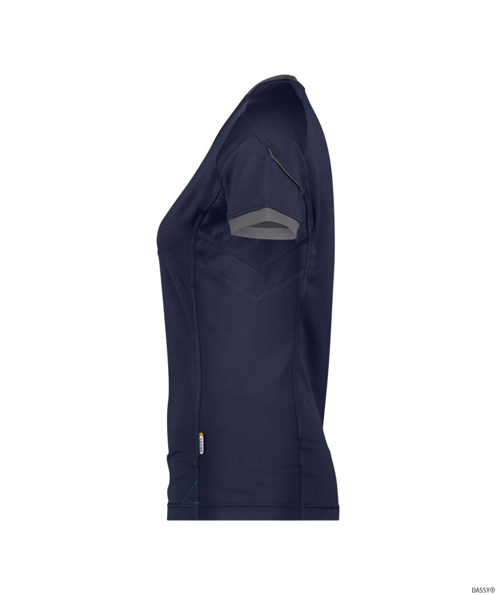 DASSY-Worker-Shirts, Damen-T-Shirt, NEXUS, blau/grau