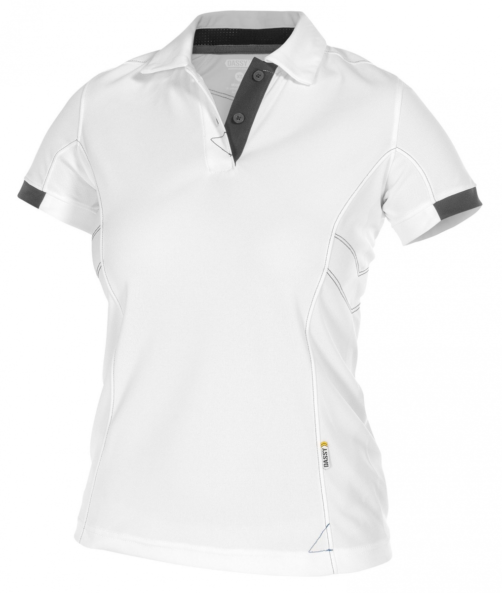 DASSY-Worker-Shirts, Damen-Poloshirt "TRAXION", wei/grau
