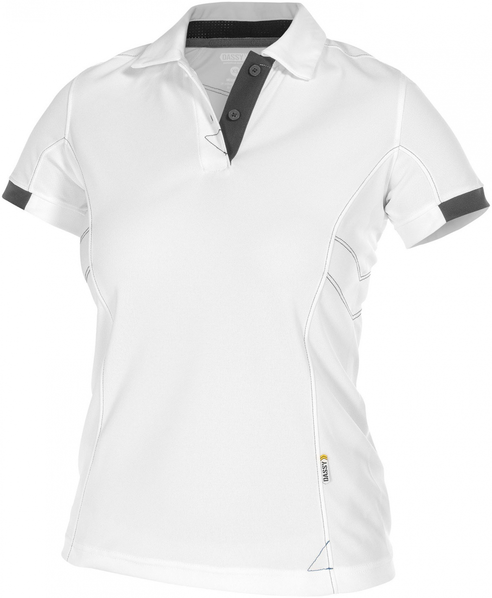 DASSY-Worker-Shirts, Damen-Poloshirt TRAXION, weiß/grau