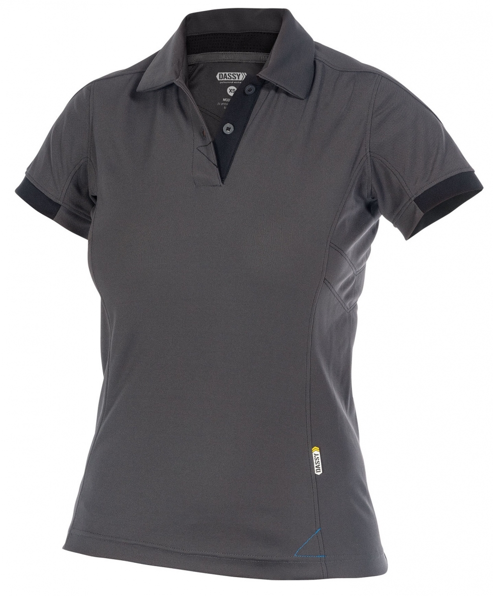 DASSY-Worker-Shirts, Damen-Poloshirt "TRAXION", grau/schwarz