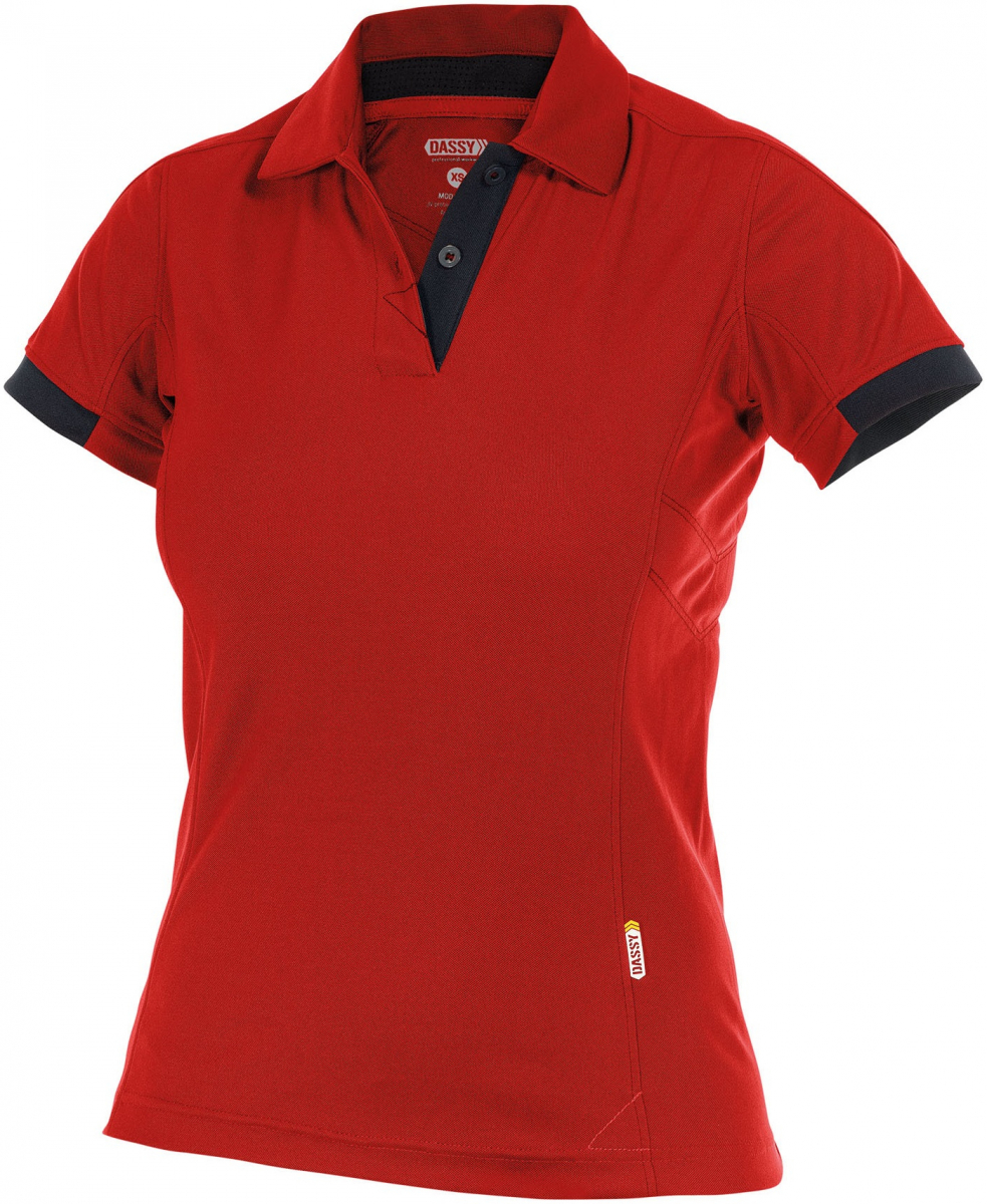 DASSY-Worker-Shirts, Damen-Poloshirt TRAXION, rot/schwarz