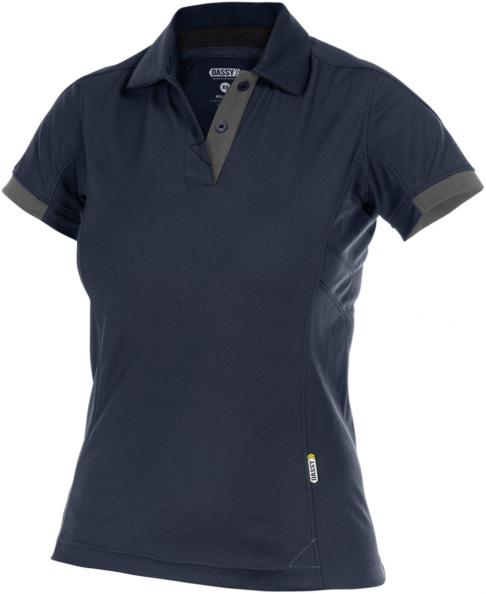DASSY-Worker-Shirts, Damen-Poloshirt TRAXION, blau/grau