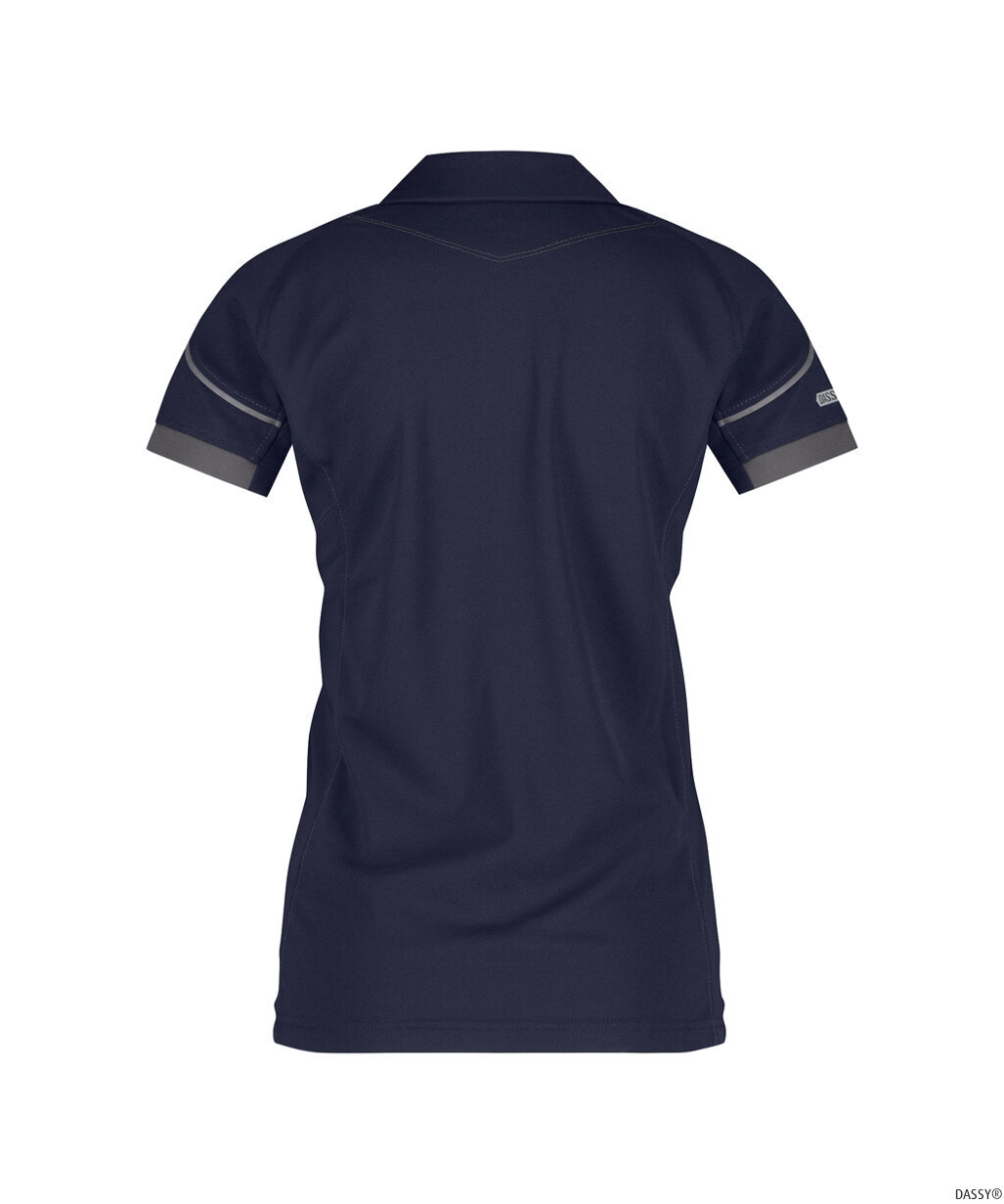 DASSY-Worker-Shirts, Damen-Poloshirt TRAXION, blau/grau