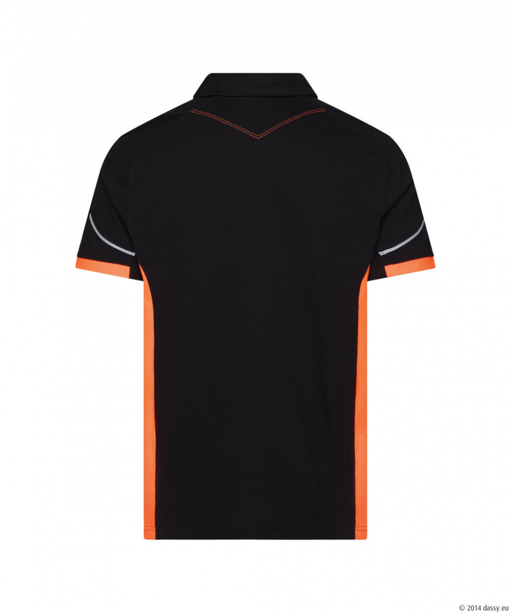 DASSY® Veracruz Poloshirt, schwarz/fluo orange