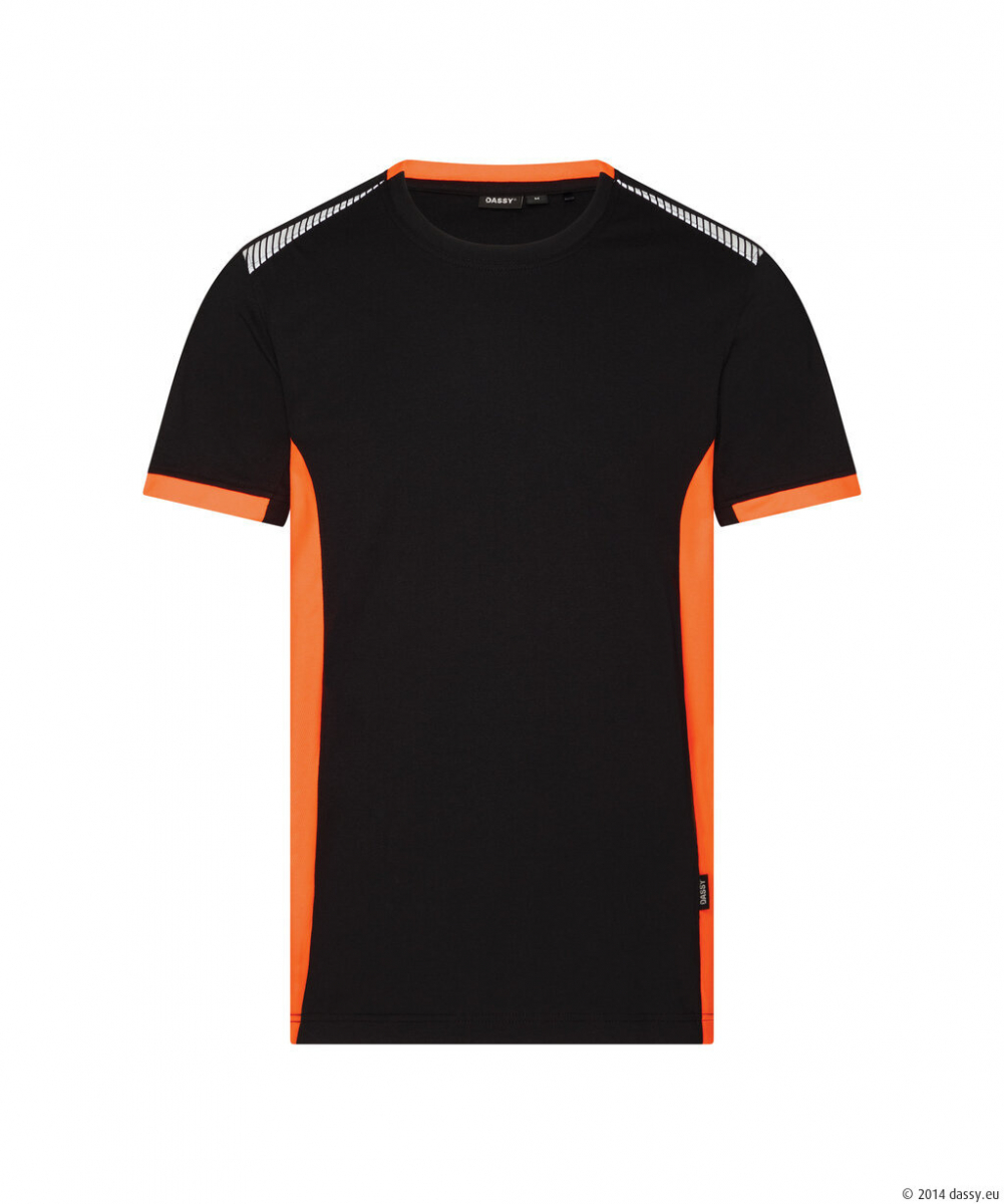 DASSY® Tampico T-shirt, schwarz/fluo orange
