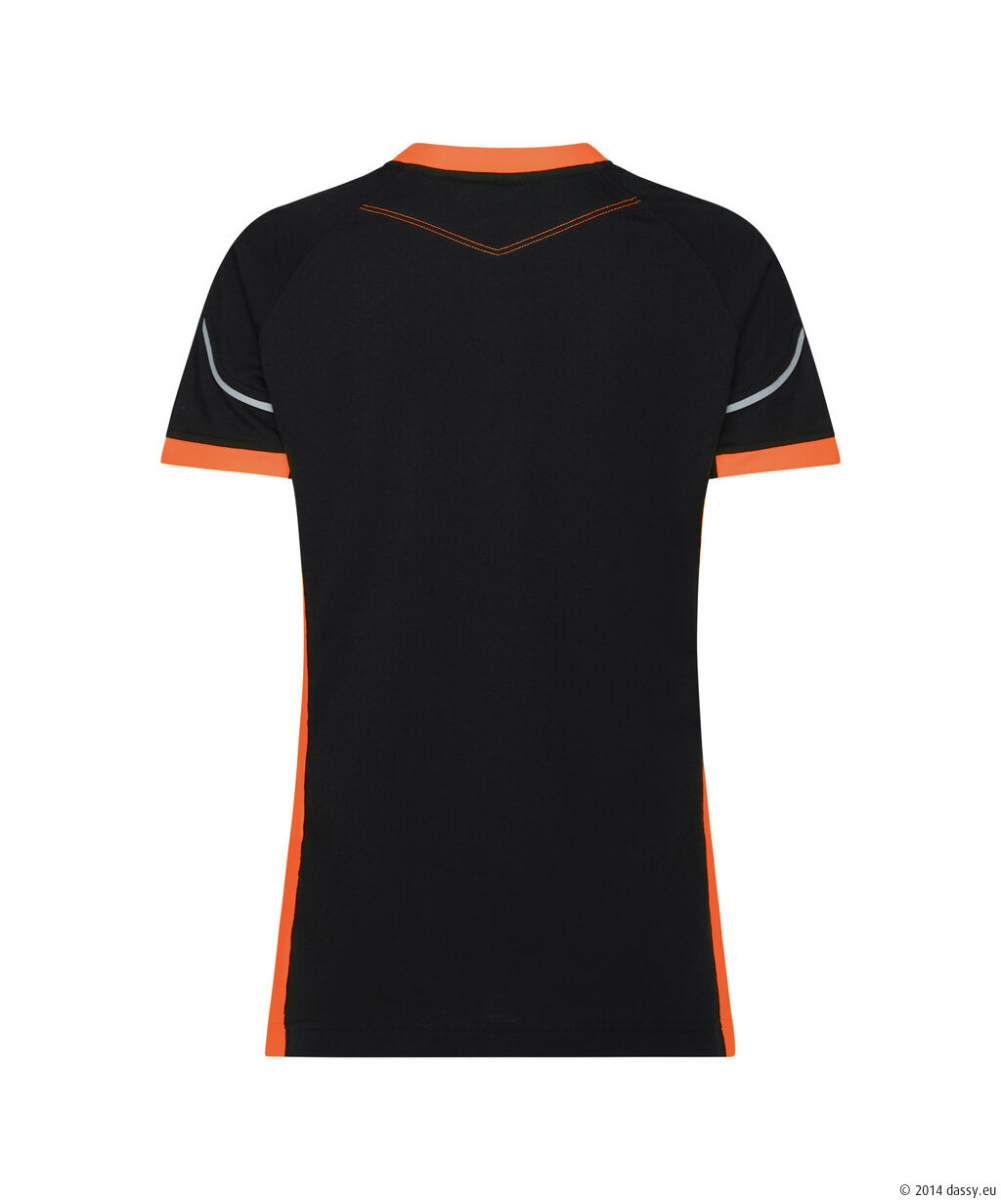 DASSY® Tampico WomenT-shirt für Damen, schwarz/fluo orange