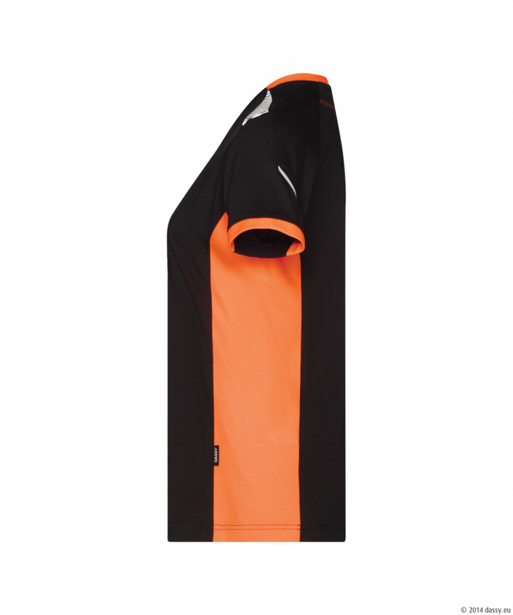 DASSY® Tampico WomenT-shirt für Damen, schwarz/fluo orange