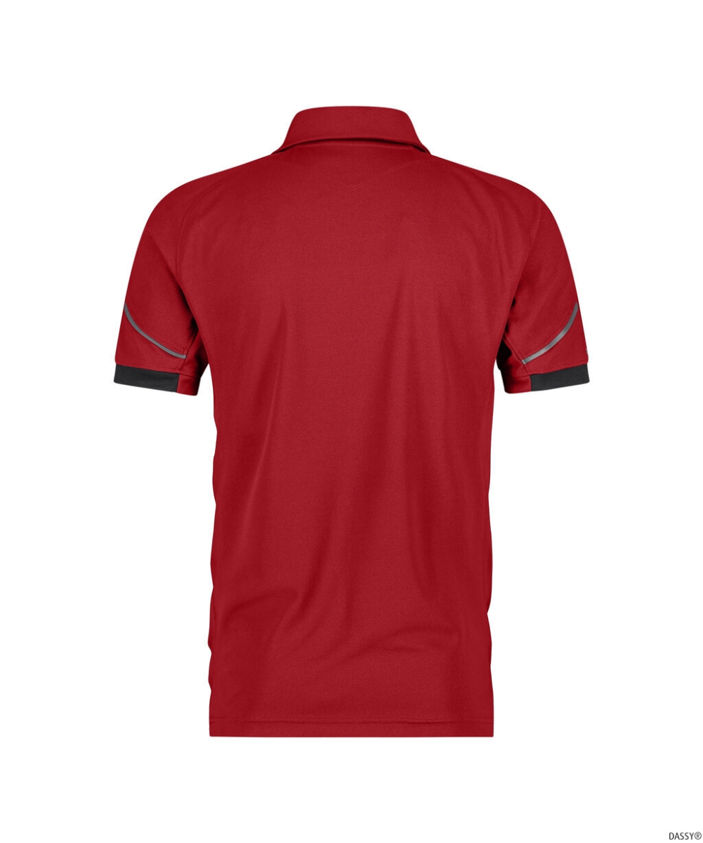 DASSY-Poloshirt TRAXION NEXT, 215 g/m², rot/schwarz