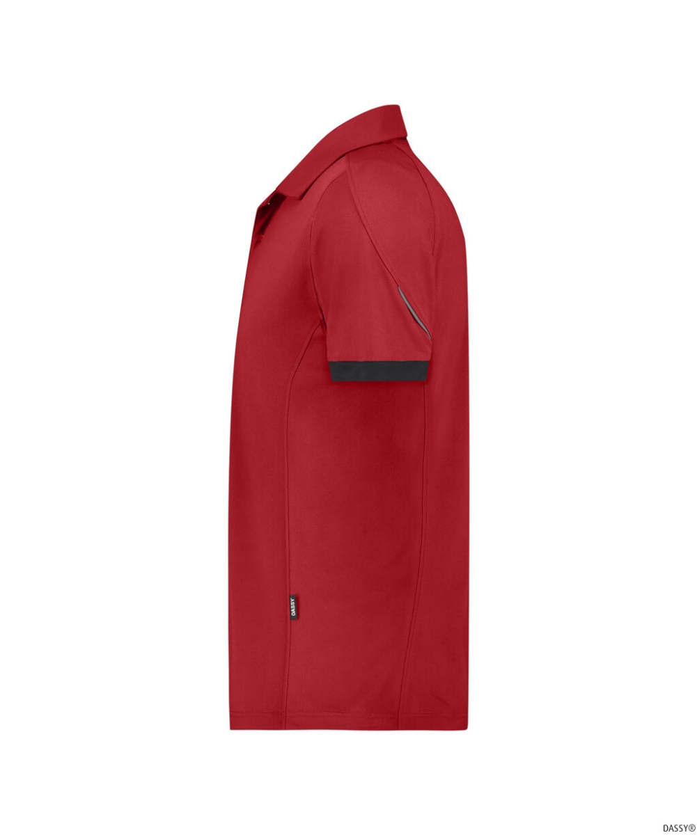 DASSY-Poloshirt TRAXION NEXT, 215 g/m², rot/schwarz