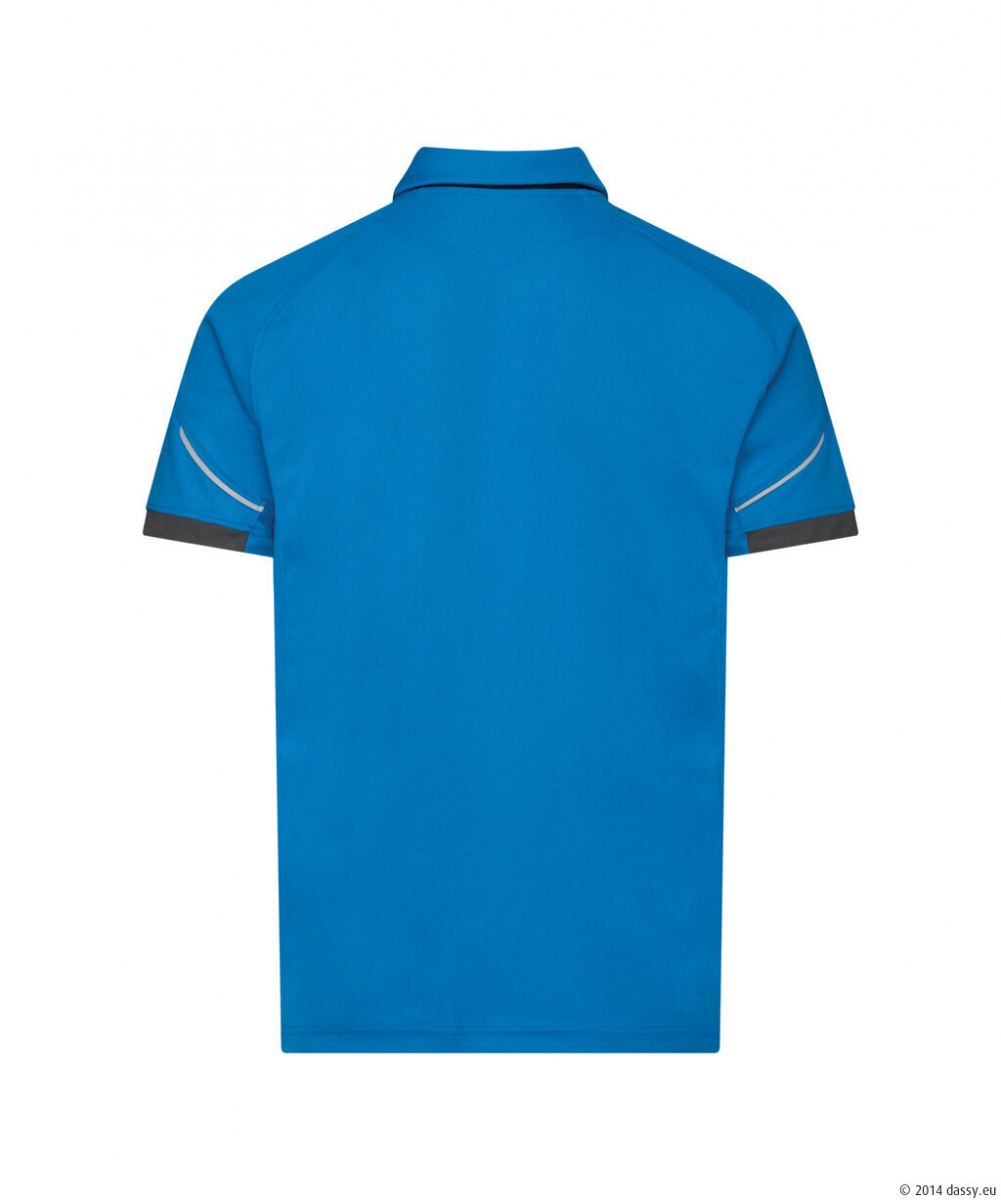 DASSY® Traxion Next Poloshirt, azurblau/anthrazitgrau
