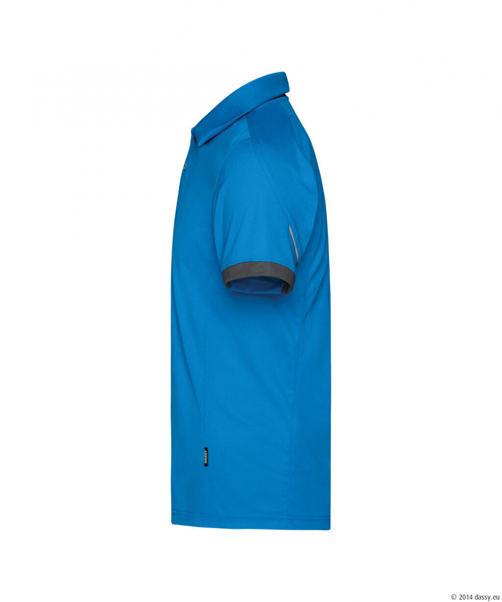DASSY® Traxion Next Poloshirt, azurblau/anthrazitgrau