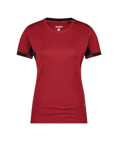 DASSY-Damen-T-Shirt NEXUS NEXT, 140 g/m², rot/schwarz
