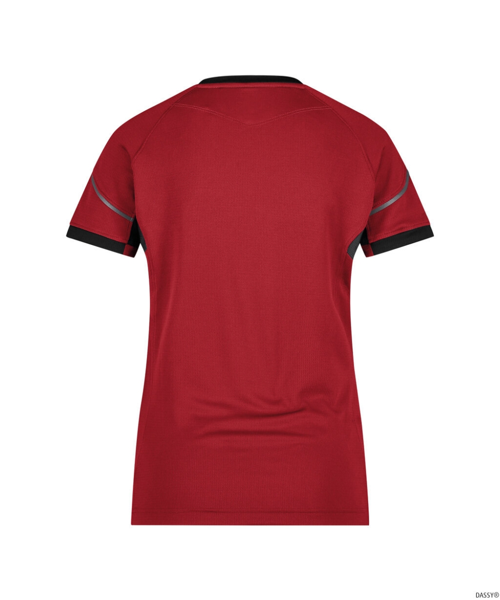 DASSY-Damen-T-Shirt NEXUS NEXT, 140 g/m², rot/schwarz
