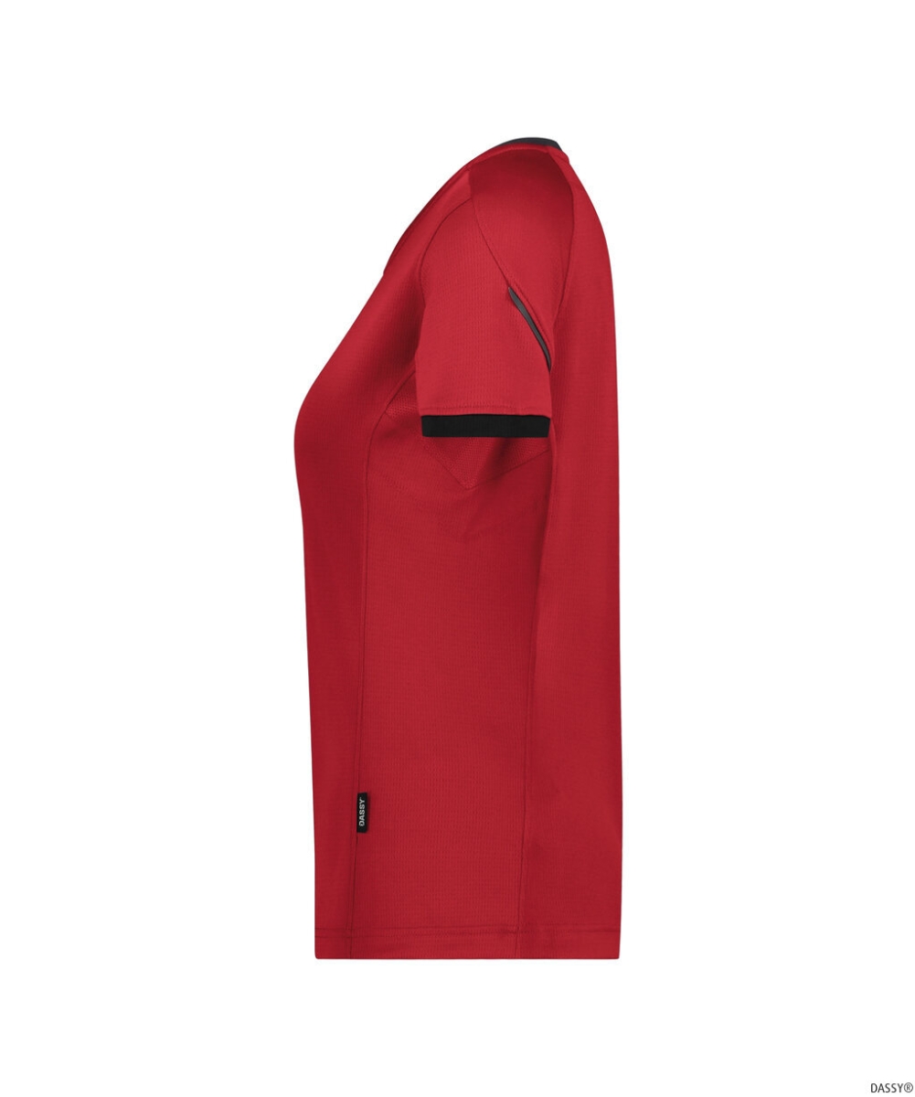 DASSY-Damen-T-Shirt NEXUS NEXT, 140 g/m², rot/schwarz