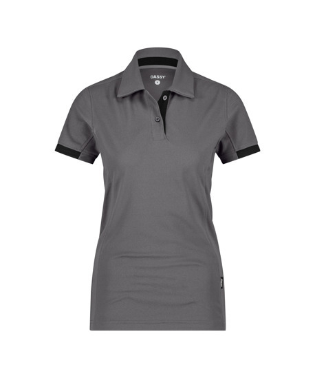 DASSY-Damen-Polo-Shirt TRAXION NEXT, 215 g/m², anthrazitgrau/schwarz