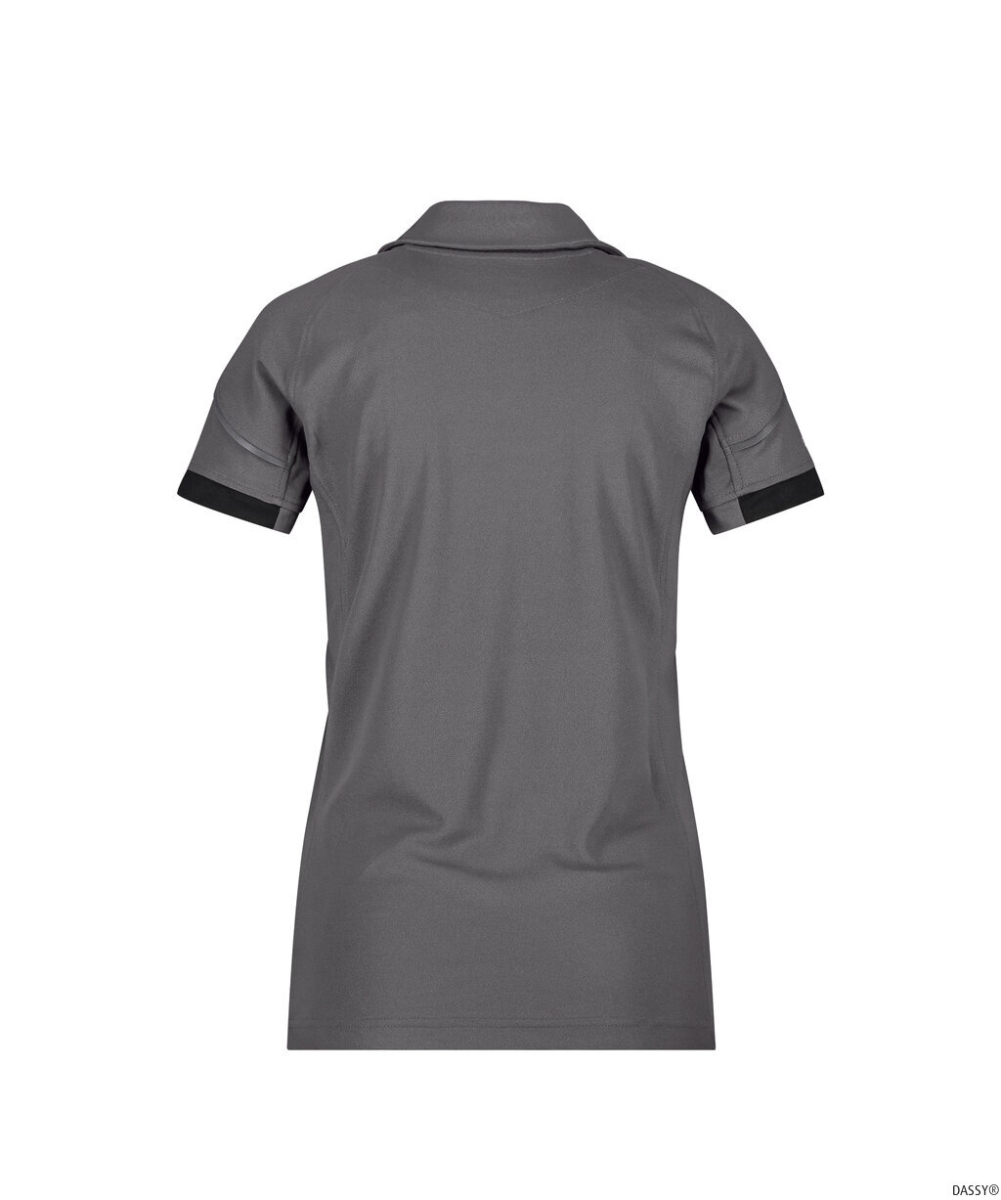 DASSY-Damen-Polo-Shirt TRAXION NEXT, 215 g/m², anthrazitgrau/schwarz