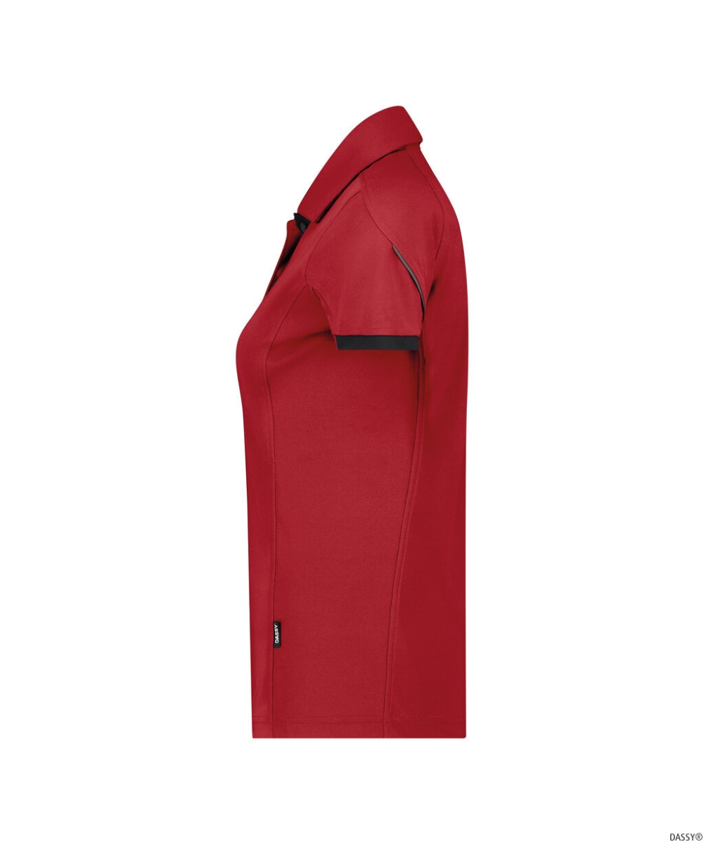 DASSY-Damen-Polo-Shirt TRAXION NEXT, 215 g/m², rot/schwarz