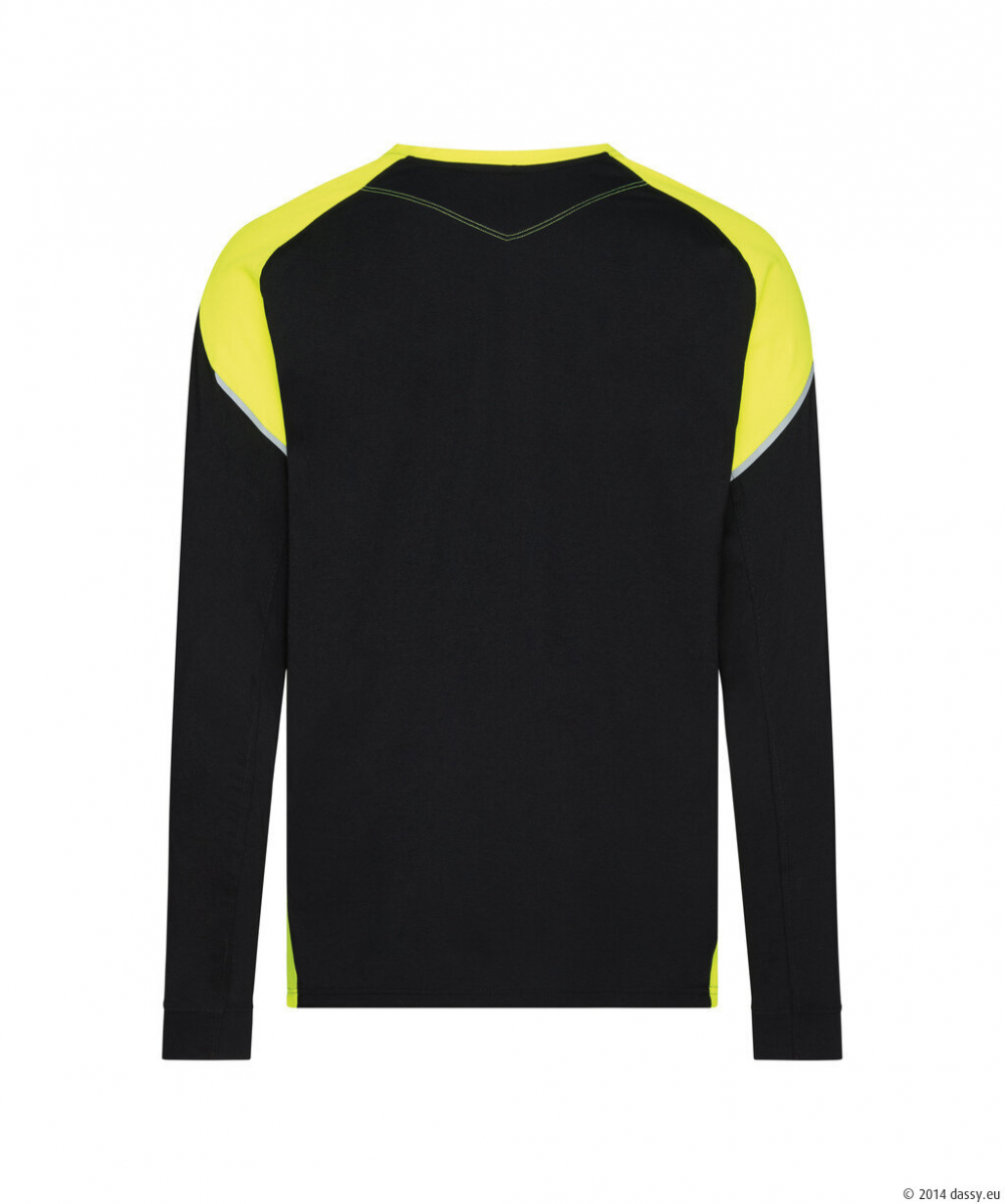 DASSY® Tacoma T-Shirt mit langen Ärmeln, schwarz/neongelb