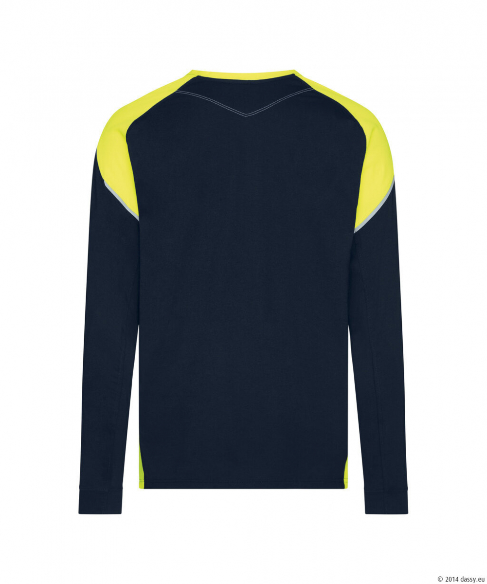 DASSY® Tacoma T-Shirt mit langen Ärmeln, nachtblau/neongelb