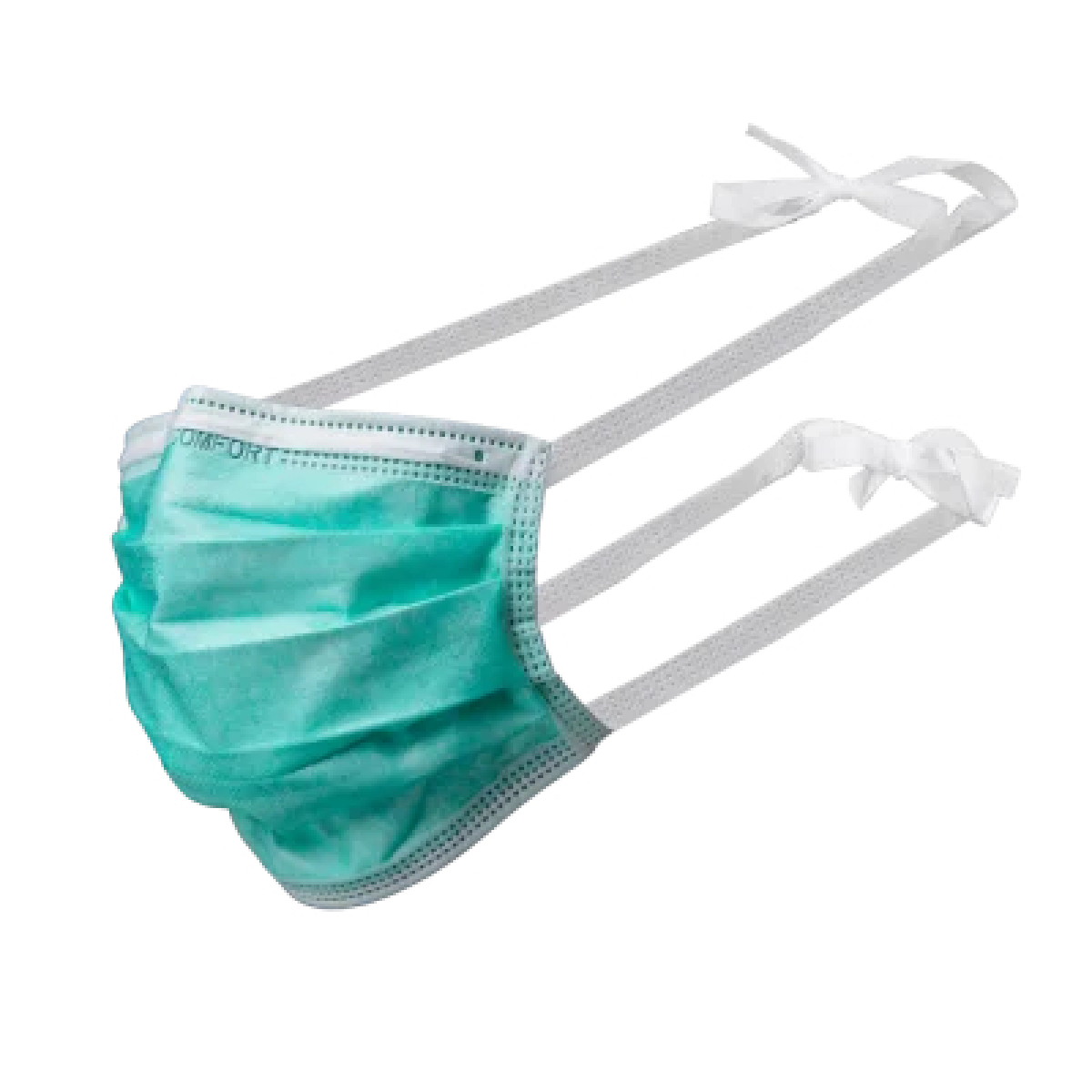 AMPRI-Einweg-Mundschutz, Einmal-Maske, MED COMFORT, 3-lagig zum Binden, grün, VE = 20 Pkg. á 50 Stück