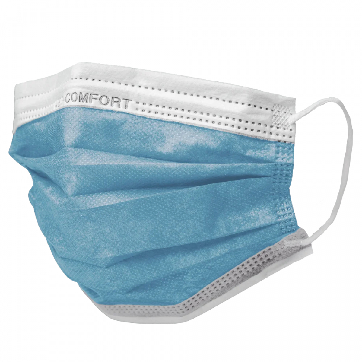 AMPRI-Einweg-Mundschutz, Einmal-Maske, MED COMFORT, 3-lagig, runde Elastikbänder, blau, VE = 20 Pkg. á 50 Stück
