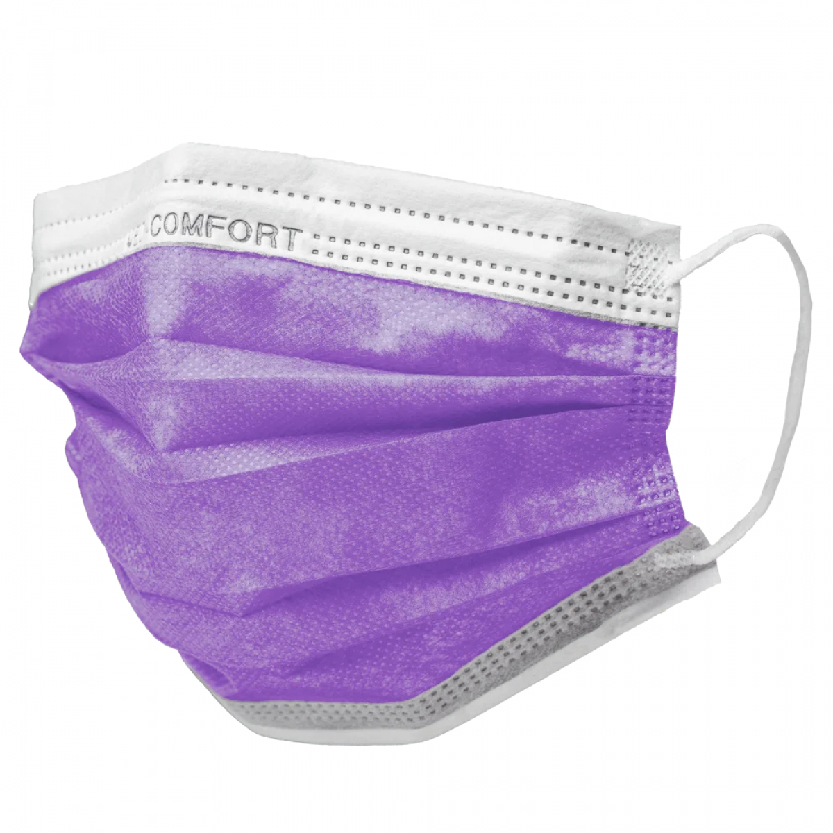 AMPRI-Einweg-Mundschutz, Einmal-Maske, MED COMFORT, 3-lagig, runde Elastikbänder, lila, VE = 20 Pkg. á 50 Stück