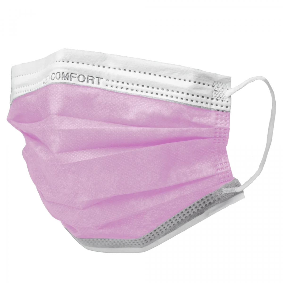 AMPRI-Einweg-Mundschutz, Einmal-Maske, MED COMFORT, 3-lagig, runde Elastikbänder, pink, VE = 20 Pkg. á 50 Stück