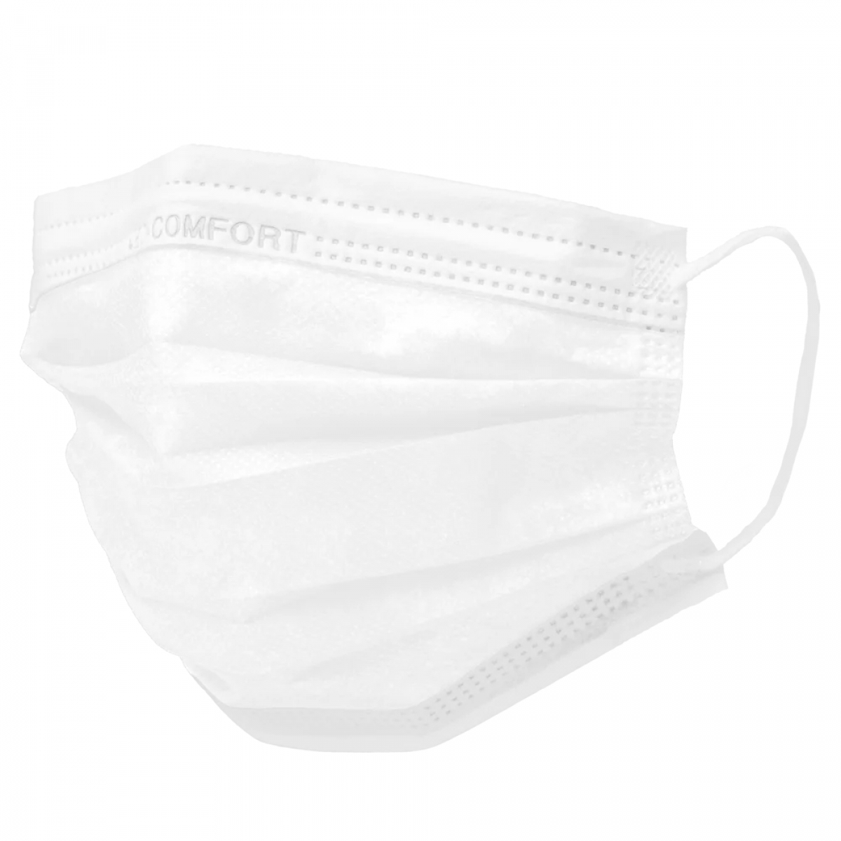 AMPRI-Einweg-Mundschutz, Einmal-Maske, MED COMFORT, 3-lagig, runde Elastikbänder, weiß, VE = 20 Pkg. á 50 Stück