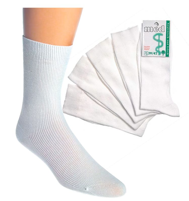 WOWERAT-Arzt- und Schwestern-Arbeits-Berufs-Socken, Pkg.  5 Paar, wei