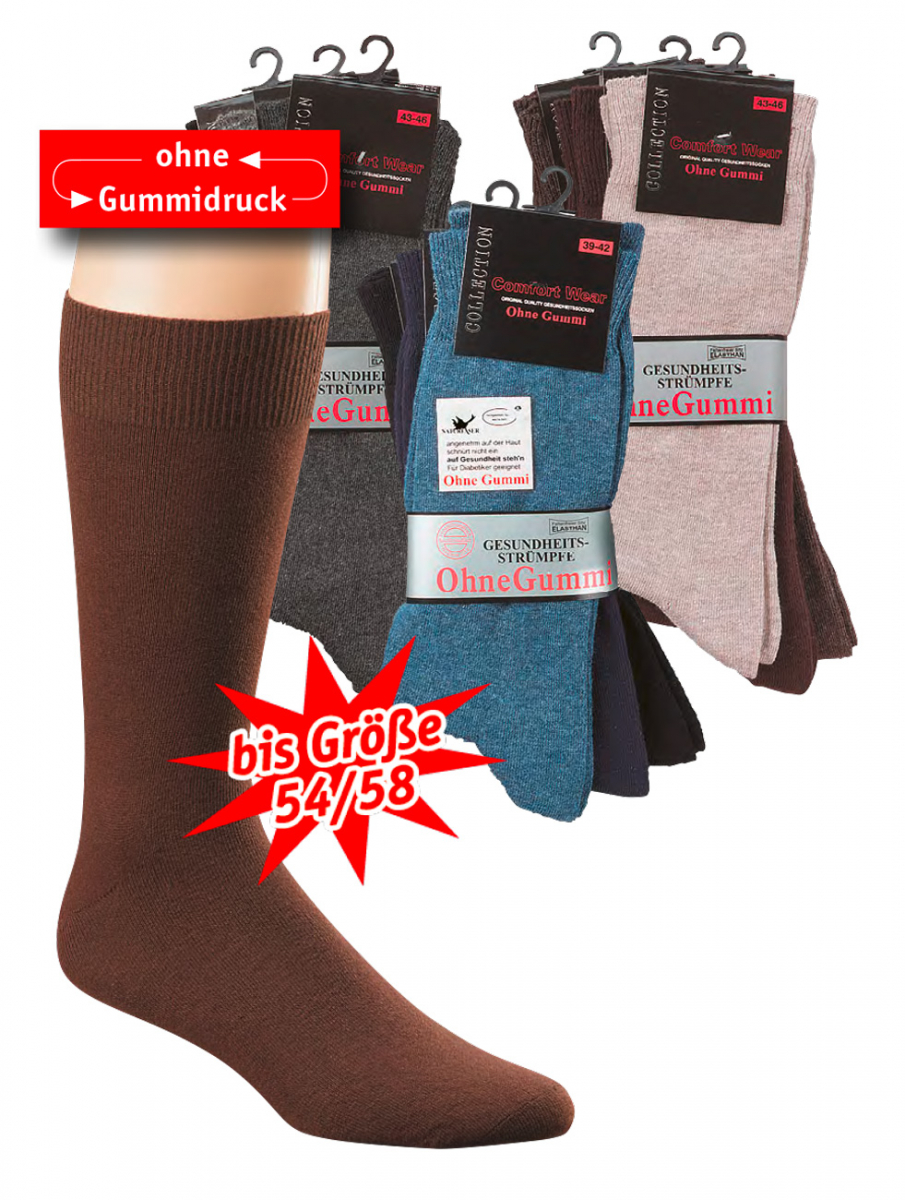 WOWERAT-Herren-Gesundheits-Arbeits-Berufs-Socken, Pkg. á 3 Paar, schwarz
