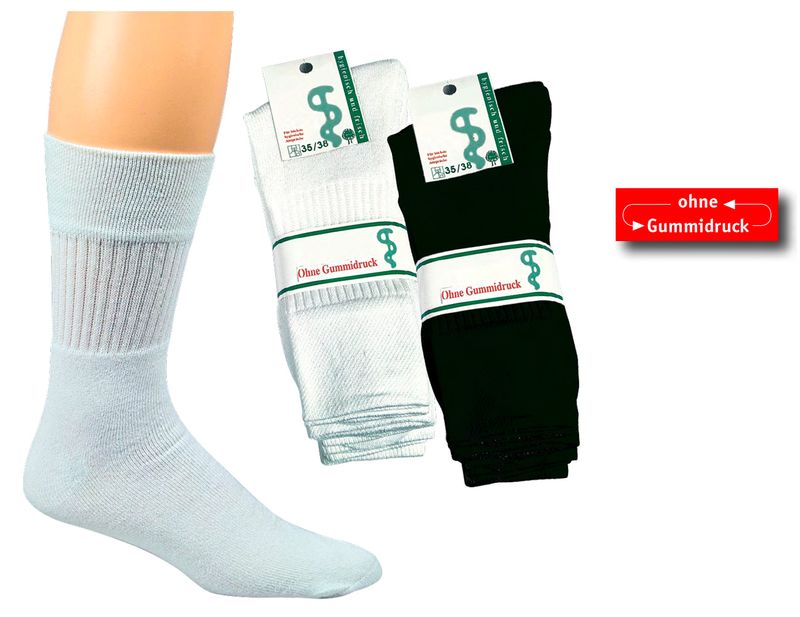 WOWERAT-Gesundheits-Sport-Arbeits-Berufs-Socken, Pkg.  5 Paar, schwarz