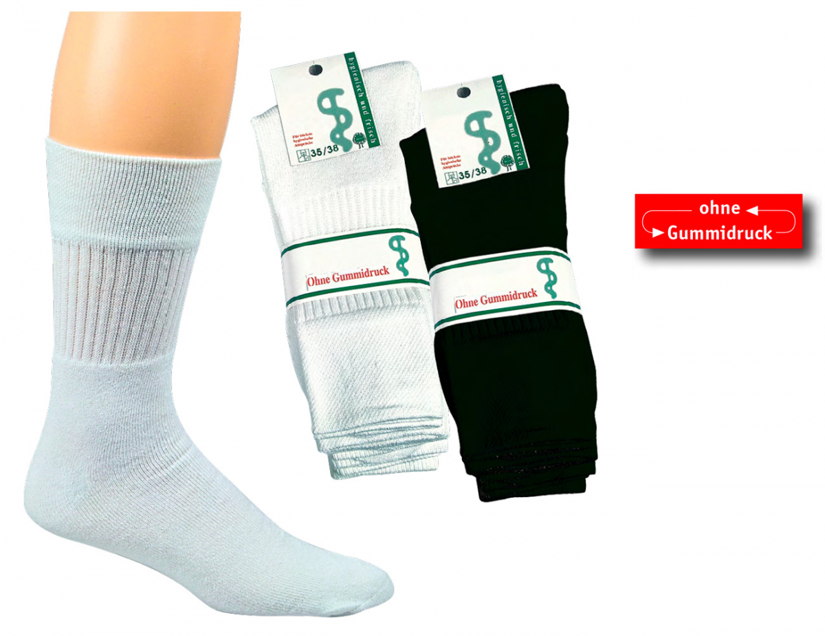 WOWERAT-Gesundheits-Sport-Arbeits-Berufs-Socken, Pkg. á 5 Paar, weiß
