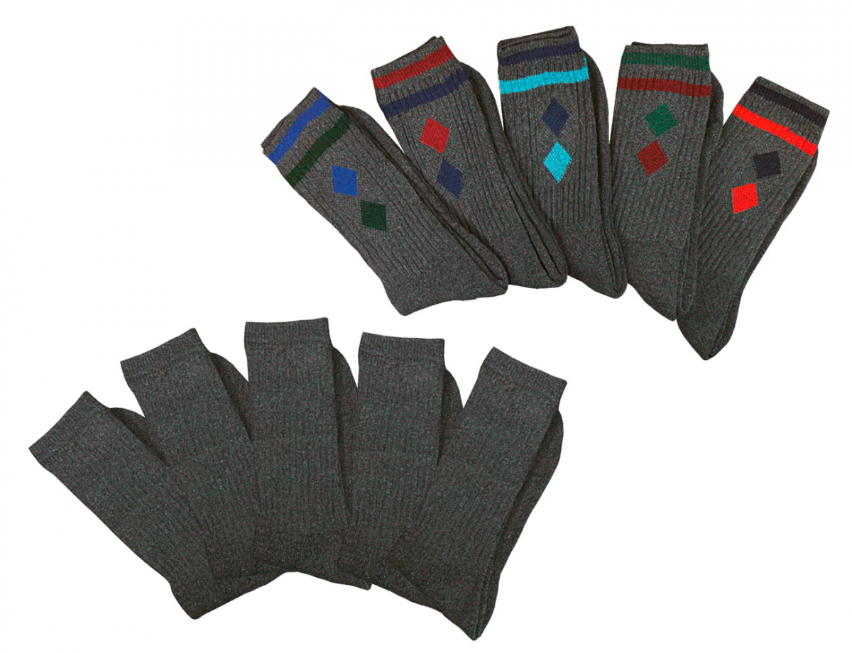 WOWERAT-Tennissocken, mit Ringeln, Vollfrotteefu, 5-er Pkg., uni-anthrazit