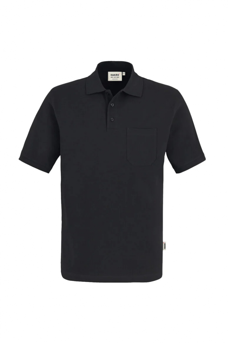 HAKRO-Worker-Shirts, Pocket-Poloshirt Top, schwarz