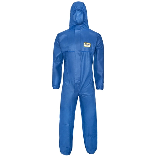 Einweg-SMS-Einweg-Overall, Schutzanzug, Einmal-Schutzoverall, Pro-Safe, 3lagig, CE CAT III, Typ 5+6, blau, VE = 50 Stück