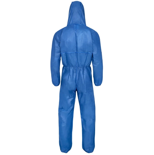 Einweg-SMS-Einweg-Overall, Schutzanzug, Einmal-Schutzoverall, Pro-Safe, 3lagig, CE CAT III, Typ 5+6, blau, VE = 50 Stück
