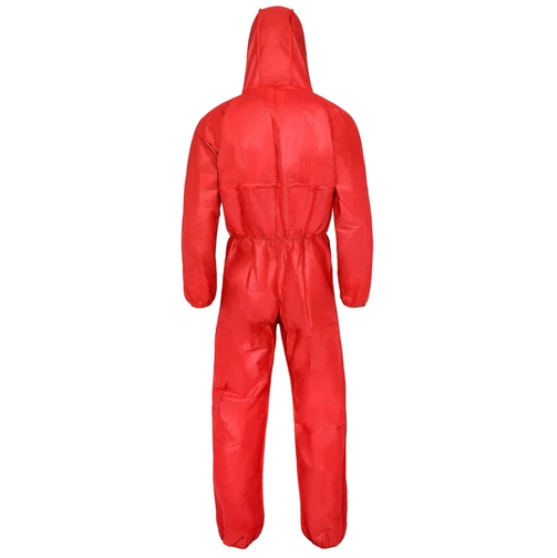 Einweg-SMS-Einweg-Overall, Schutzanzug, Einmal-Schutzoverall, Pro-Safe, 3lg, CE CAT III, Typ 5+6, rot, VE = 1 Stück
