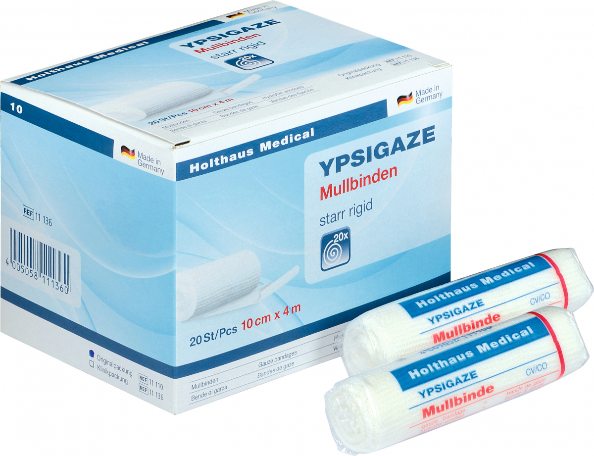 Holthaus Medical, Erste Hilfe, YPSIGAZE  Mullbinde CV/CO, 10 cm x 4 m