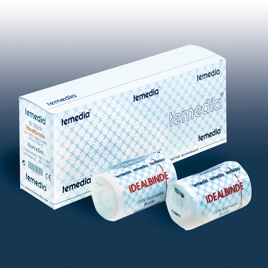 Holthaus Medical, Erste Hilfe, Temedia Idealbinde ohne Klammer, 6 cm x 4 m