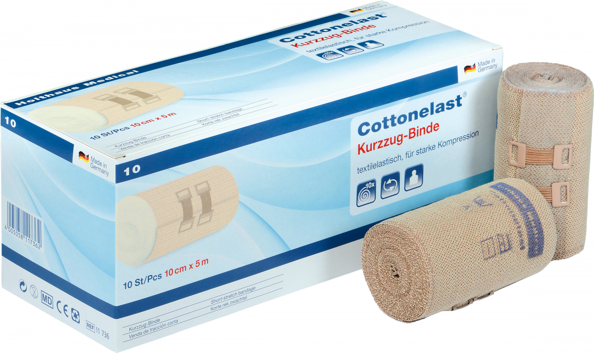 Holthaus Medical, Erste Hilfe, Cottonelast Kurzzug-Binde, 6 cm x 5 m