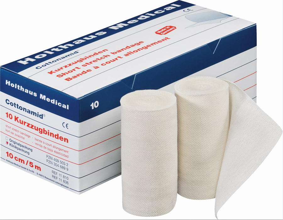 Holthaus Medical, Erste Hilfe, Cottonamid Kurzzug-Binde , 10 cm x 5 m