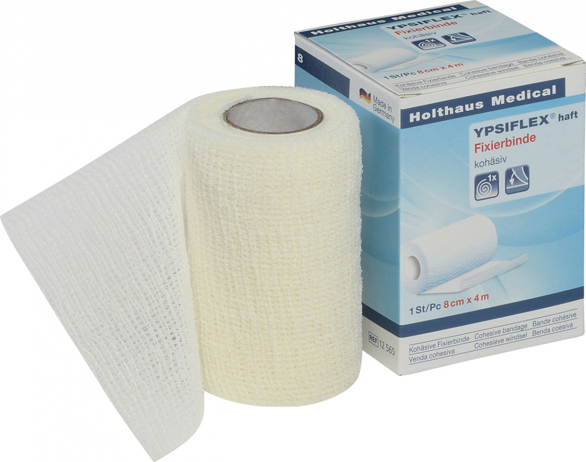 Holthaus Medical, Erste Hilfe, YPSIFLEX haft Elastische Mullbinde , 4 cm x 4 m