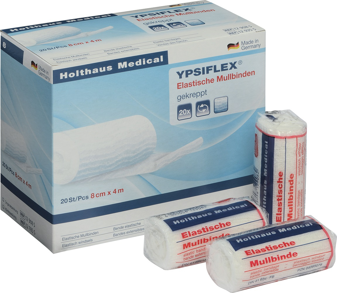 Holthaus Medical, Erste Hilfe, YPSIFLEX Elast. Mullbinde PA:CV/CO , 4 cm x 4 m