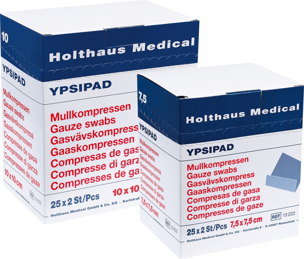 Holthaus Medical, Erste Hilfe, YPSIPAD Mullkompresse 8-fach , 5 x 5 cm