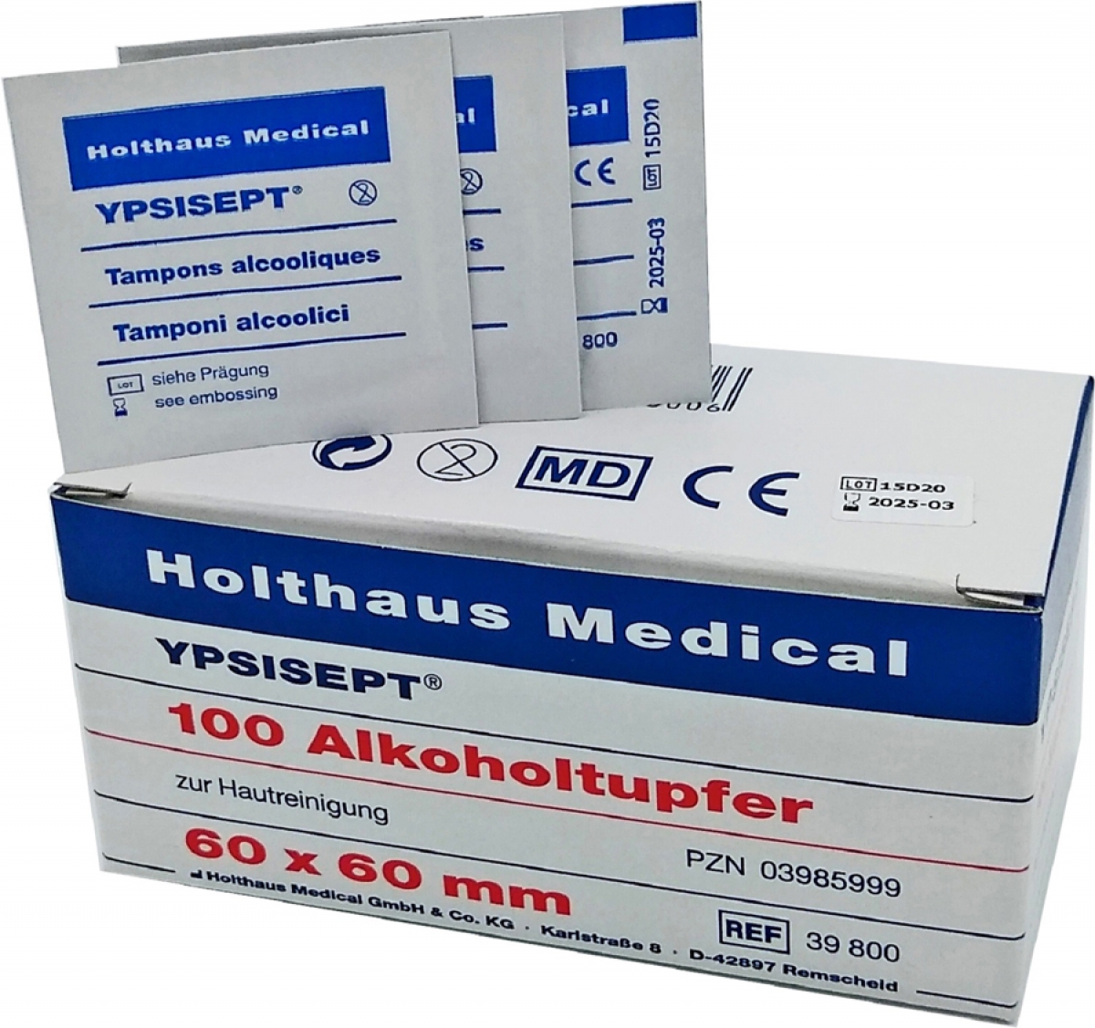 Holthaus Medical, Erste-Hilfe, YPSISEPT Alkoholtupfer , 60 x 60 mm